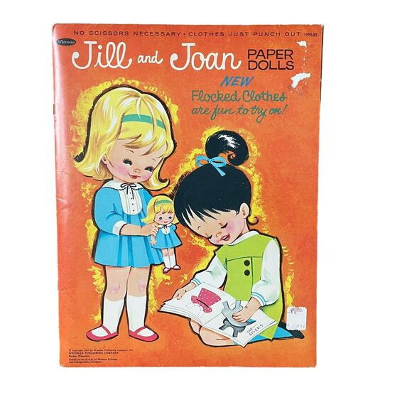 Vintage 1965 Jill & Joan Paper Dolls with Flocked Clothes Whitman Publishing - Picture 7 of 12